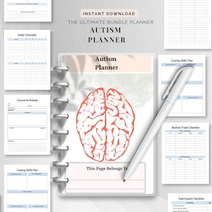 Autism planner Printable and Editable Special needs organizer Neurodiversity Support tools Daily routines Therapy schedule Sensory activity