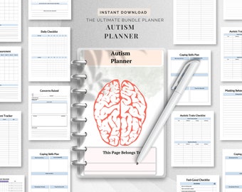 Autism planner Printable and Editable Special needs organizer Neurodiversity Support tools Daily routines Therapy schedule Sensory activity