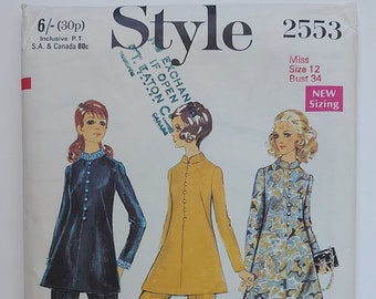 Style 2553 Misses' Dress, Tunic and Trousers Vintage Pattern