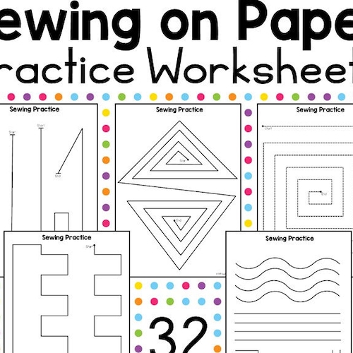 Practice Sewing Worksheets Etsy Practice Sewing Worksheets Etsy