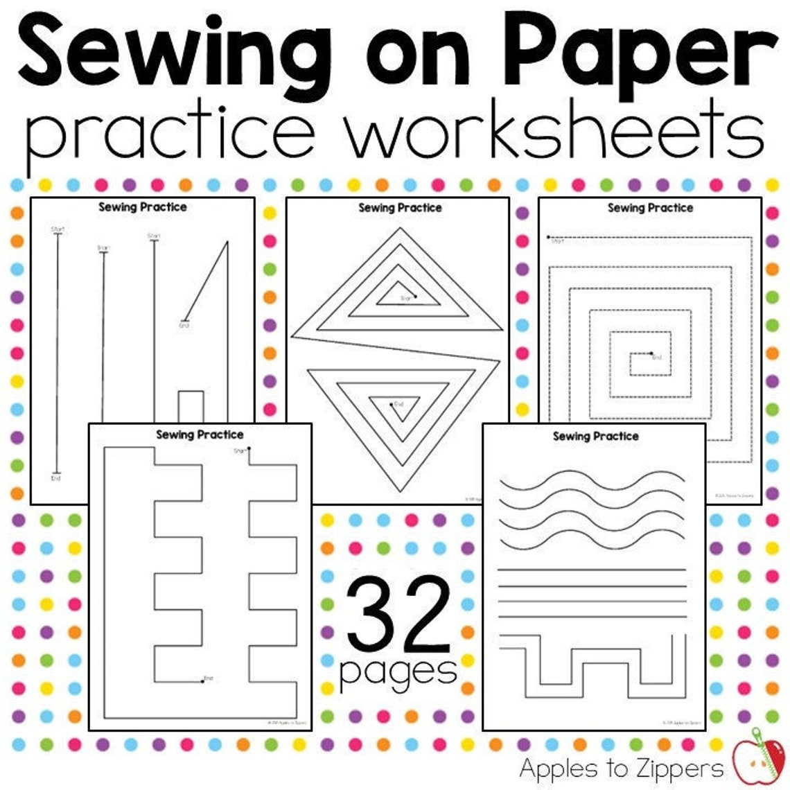 Practice Sewing Worksheets - Etsy