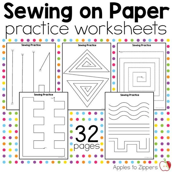 Practice Sewing Worksheets Etsy
