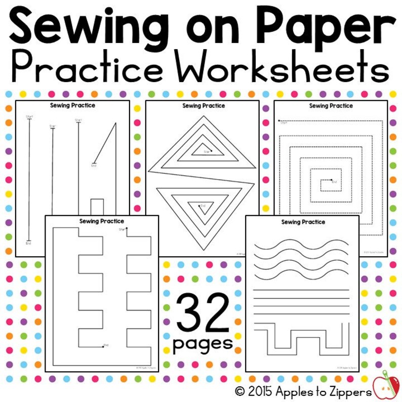 Practice Sewing Worksheets | Etsy