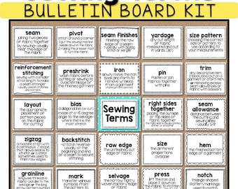 Sewing Terms Bulletin Board Kit