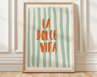 Dolce Vita Art Print, Modern Colorful Wall Decor (Digital Download)