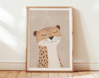 Cheetah Nursery Art Print, Kids Room Decor (Digital Download)