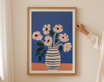 Impresión artística de florero minimalista, póster de mercado floral (descarga digital)