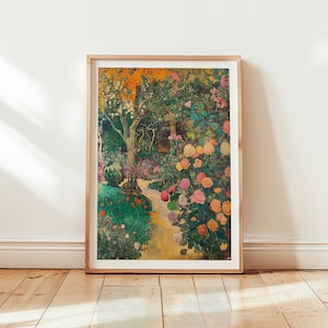 Botanischer Garten Kunstdruck, Ästhetische Botanische Galerie Wandkunst, Wohnzimmer Kunst, Moderne Landschaft Wandkunst, Blumendruck, Digital Download