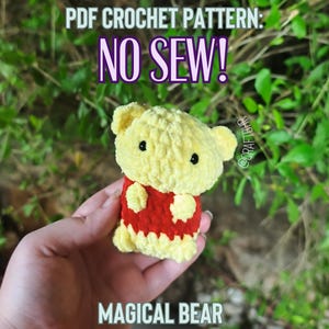 Magical Bear PDF crochet pattern Mini Beginner Friendly no sew pattern