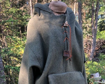 Woodsman Wooly made to order Wool BUSHCRAFT Hoodie  Sz S - 5XL