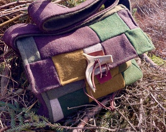 Woodsman Wooly Patchwork wool Bushcraft Haversack Possibles Bag