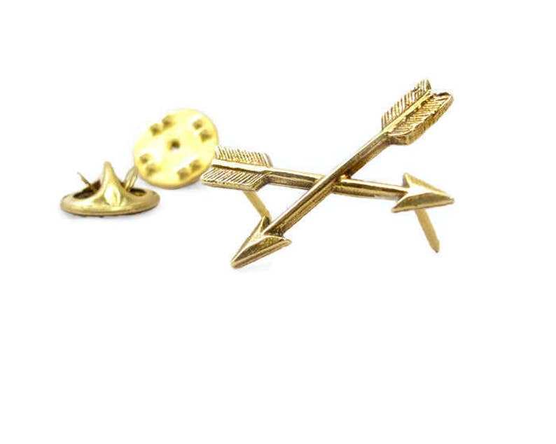 Crossed Arrows Pin Brass Tie Tack Pin Arrow Lapel Pin Etsy
