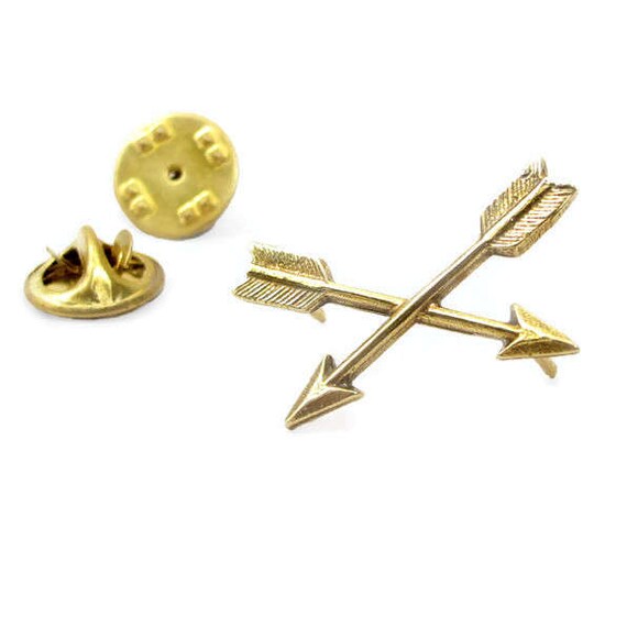Crossed Arrows Pin Brass Tie Tack Pin Arrow Lapel Pin Etsy