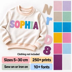 Iron On Fabric Letters and Numbers: Personalized Solid Colour Appliques