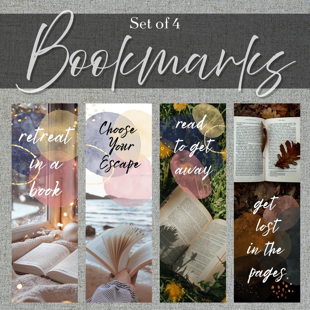 Printable Seasons Bookmarks, Book Lover Gift, Digital Download ...