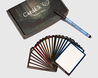 25 Double-Sided Dry Erase Cards / Tokens - Reusable For MTG, FAB, D&D, Board Games & More By Tesseract Games