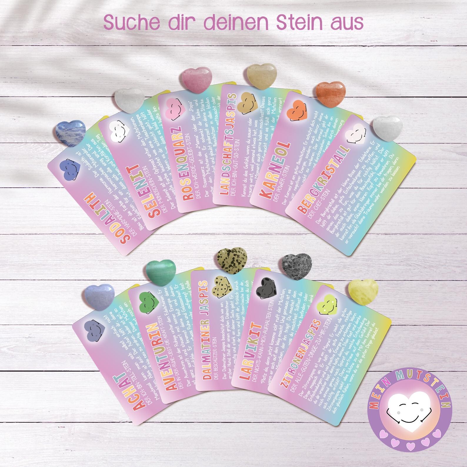 Mutstein Zur Einschulung - Herzförmiger Glücksstein Mit Motivationsspruch Für Schultüte