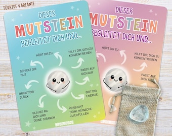 Mutstein Bergkristall – Edelstein für Kinder, Glücksstein, Taschenstein, Handschmeichler – Klarheit, Fokus, Mut, Geschenk für Kinder