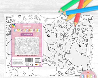 Nappe à colorier Licorne