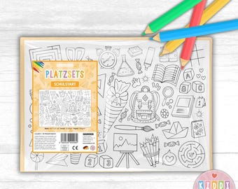 Sets de table à colorier « Back to School » - 12 pièces