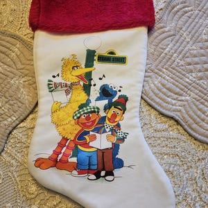 Vintage 1980s Seasame Street Christmas Stocking