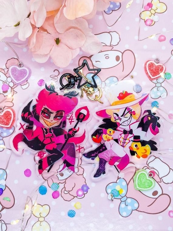 Hazhotel Double View Alastor Lucifer Keychain UK