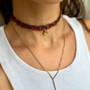 Macrame necklace - wave pattern | Choker