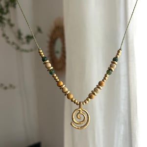 Colar de pérolas | colar de pérolas | Boho | Macramê | Vintage | hippie Colar de macramê | espiral