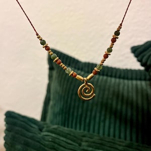 Collier de perles | Collier de perles | Bohème | Macramé | Vintage | Hippie | Collier en macramé | Spirale | Soleil