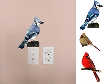 American Birds II Wall stickers- Blue Jay, Cardinal pair