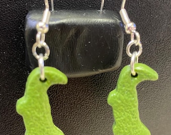 Alligator Dangle Earrings, Green Crocodile Earrings, Cute Animal Earrings, Lightweight Statement Jewelry, Novelty Gator Gift for Her