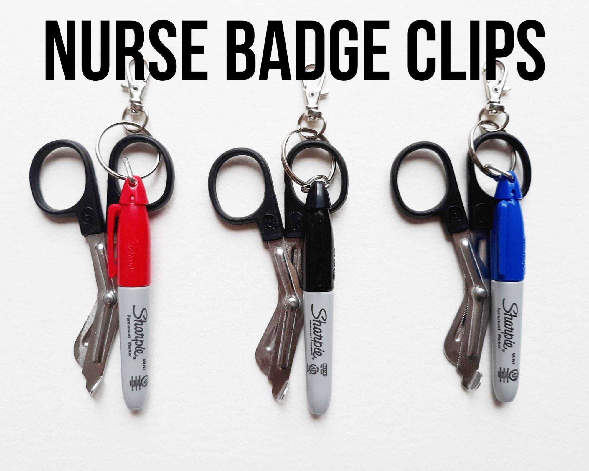 Nurse Badge Clip with Scissors and Mini Sharpie for Badge Reel Etsy