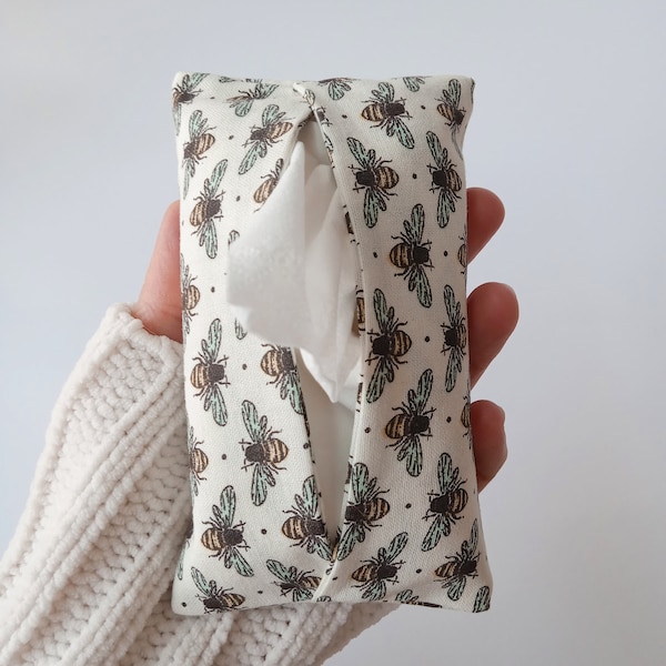 Travel Tissue Holder || Honeybee Theme || Purse Tissue Holder || Travel Kleenex Holder || Purse Kleenex Holder