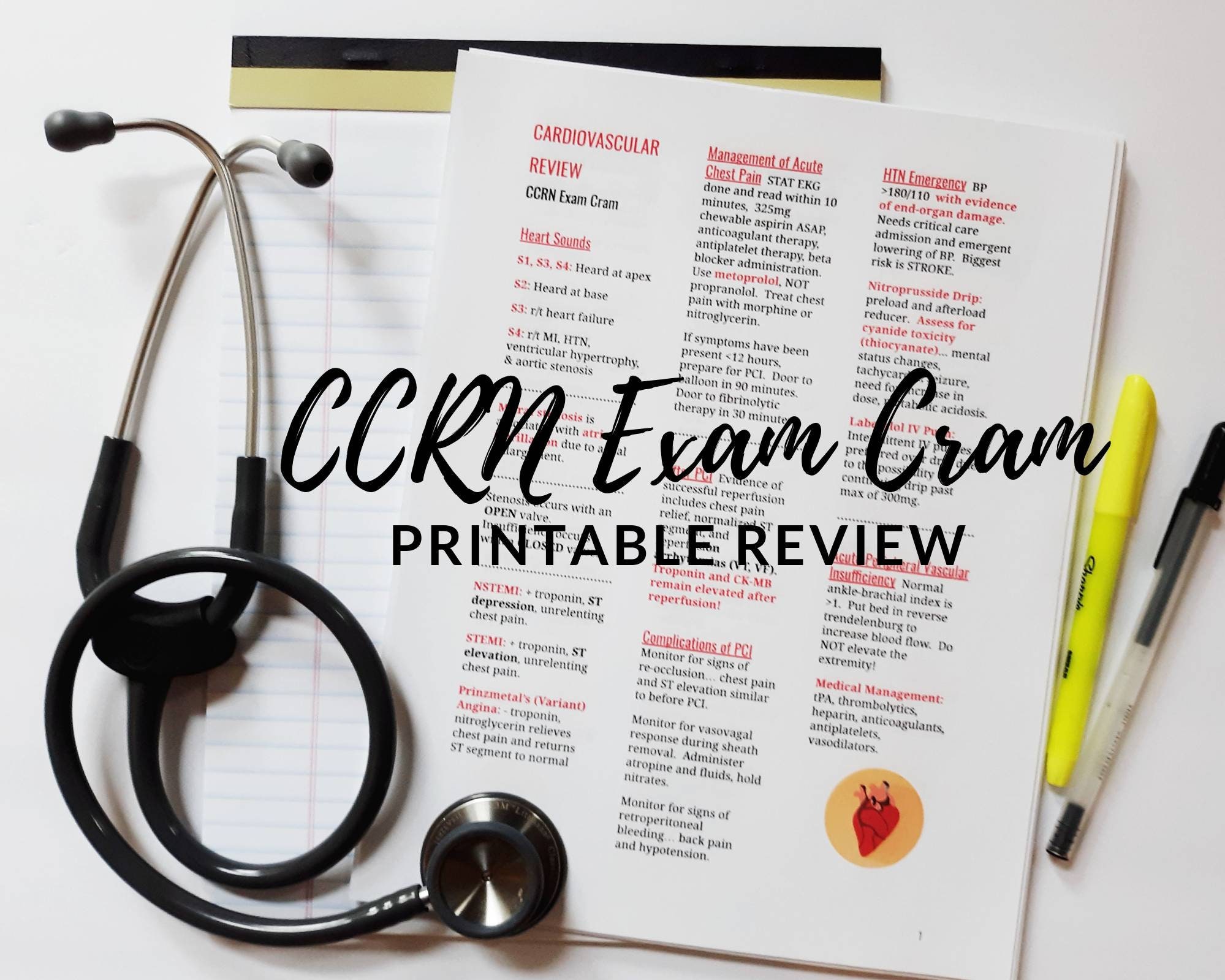 CCRN Exam Review Digital Download Printable Exam Study Etsy