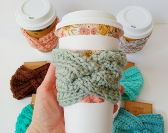 Crochet Coffee Sleeve | Coffee Cozy | Cup Cozy | Coffee Lover Gift | Reusable Coffee Sleeve | Gifts for Friends | Coworker Gift