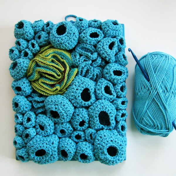 Fiber Art Mixed Media Soft Sculpture in Turquoise Blue - Lagoon