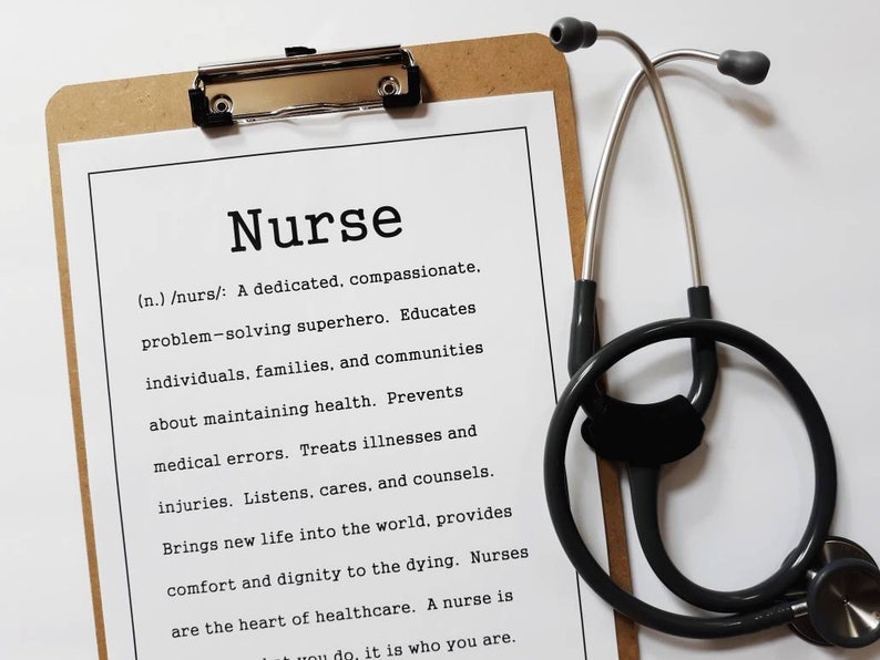 Nurse Definition PRINTABLE Art Registered Nurse Nursing Etsy