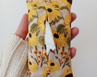 Travel Tissue Holder || Sunflower Print || Purse Tissue Holder || Travel Kleenex Holder || Purse Kleenex Holder