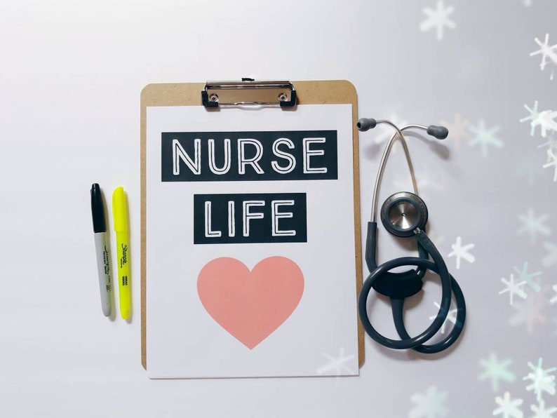 PRINTABLE Nurse Art Clipboard Cover Binder Cover Nursing Etsy