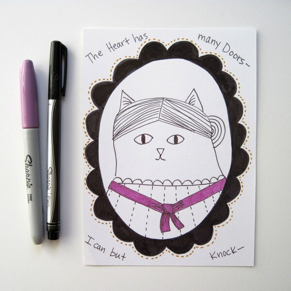 Emily Dickinson Cat Illustration