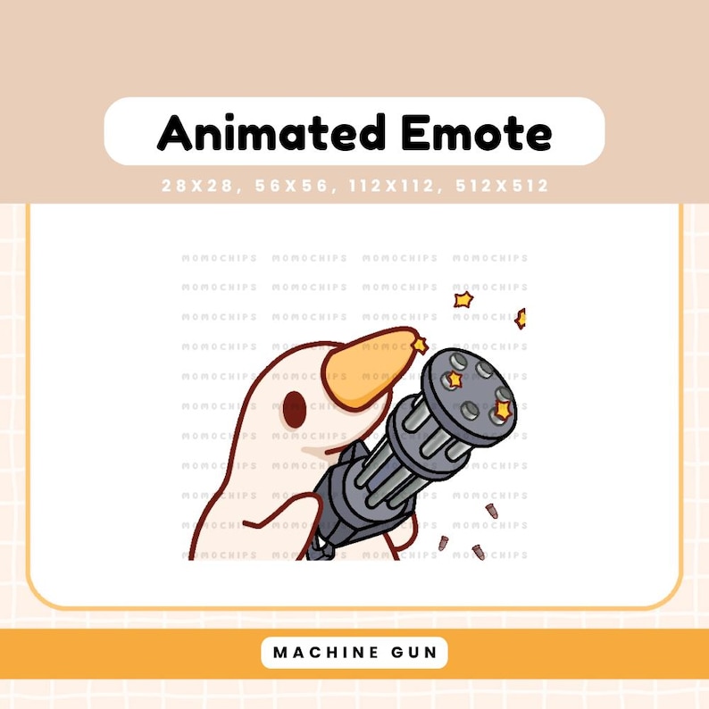 Animated Goose Shooting Emote, Twitch Emotes Machine Gun Streamer ...