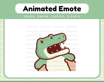 Crocodile Twitch Emotes Animated, Alligator Shake Cute Streamer Vtuber Decor