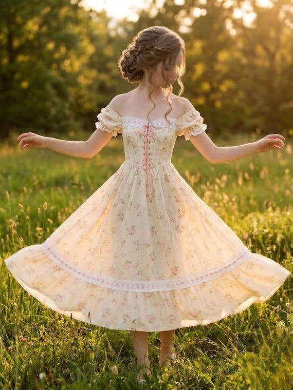 cute dresses cottagecore Simple Retro Cottagecore Dress