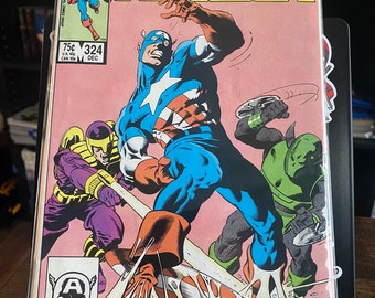 Vintage 35c Captain America #324 Falcon 1st Slug App Key Whirlwind Marvel Comics Collectors comic