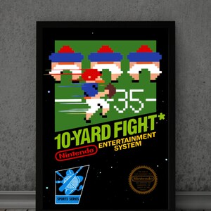Framed 8.5x11 10 Yard Fight Vintage NES Art Vintage Nintendo Wall Decor Gamers Collectors, RPG, Snes, Retro print, Retro Gaming Print