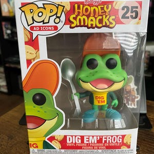 Funko POP Dip Em Frog #25 Honey Smacks Vinyl Figure Ad Icons Candy Mascot Collectible Toy Gift for Fans, Kids, Retro Lovers, Shelf Display