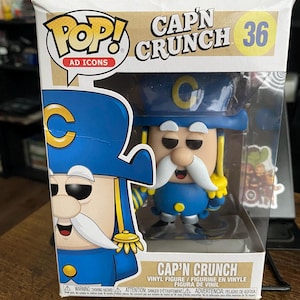 Funko POP Cap’n Crunch #36 Vinyl Figure Ad Icons Cereal Mascot Collectible Toy Gift for Fans, Kids, Retro Lovers, Shelf Display
