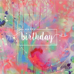 Carte de voeux joyeux anniversaire Art abstrait