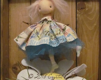 Fairy Garden Doll decoration daisy dancing farmhouse Whimsical woodland cottage chic shabby primitive creepy cute rustic Farm Quirky