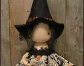 Halloween Witch Whimsical pumpkin spooky cute fall gothic cottage decor chic farmhouse shabby primitive creepy cute witch decor Farm Quirky